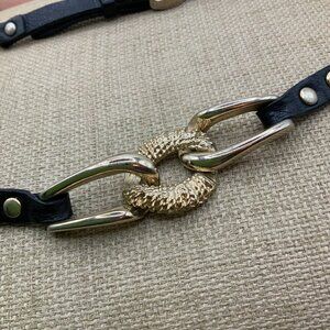 Marc Bernstein Leather Gold Tone Braided Mesh Wrap Necklace Bracelet